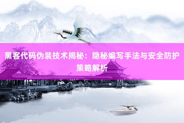 黑客代码伪装技术揭秘:隐秘编写手法与安全防护策略解析