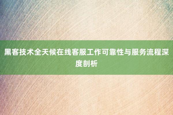 黑客技术全天候在线客服工作可靠性与服务流程深度剖析